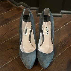 Miu Miu Charcoal Suede Heels